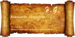 Hanusch Gusztáv névjegykártya
